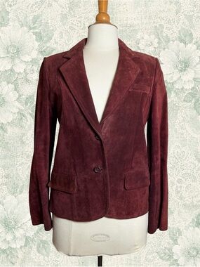 Vintage 70s Foxmoor Mahogany brown Suede Fitted Blazer Jacket S